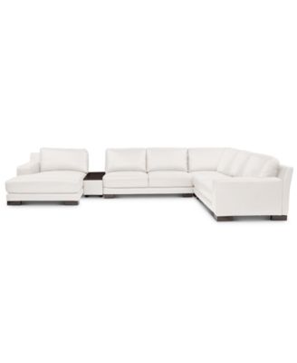 CLOSEOUT! Darrium 5Pc Leather Sectional with Console, Created for Macy's