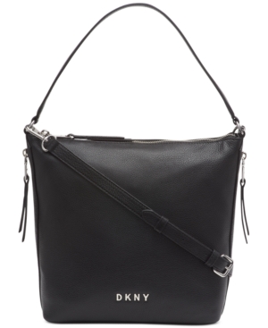 DKNY TAPPEN LEATHER CONVERTIBLE ZIP HOBO, CREATED FOR MACY'S