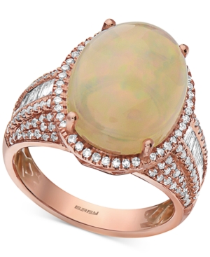 image of Effy Opal (5-3/8 ct. t.w.) & Diamond (3/4 ct. t.w.) Statement Ring in 14k Rose Gold