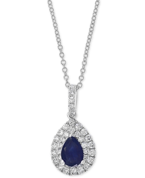 image of Effy Sapphire (5/8 ct. t.w.) & Diamond (1/2 ct. t.w.) 18
