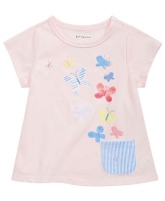 First Impressions - Baby Girls Butterfly-Print Cotton T-Shirt