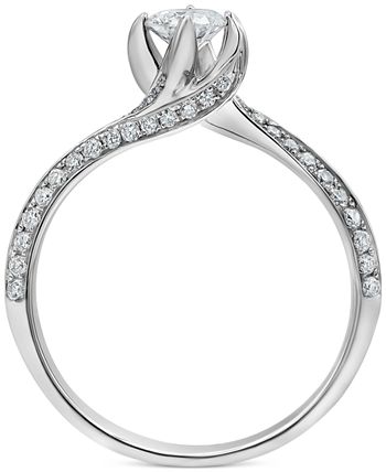 Macy's - Diamond Swirl Engagement Ring (5/8 ct. t.w.) in 14k White Gold