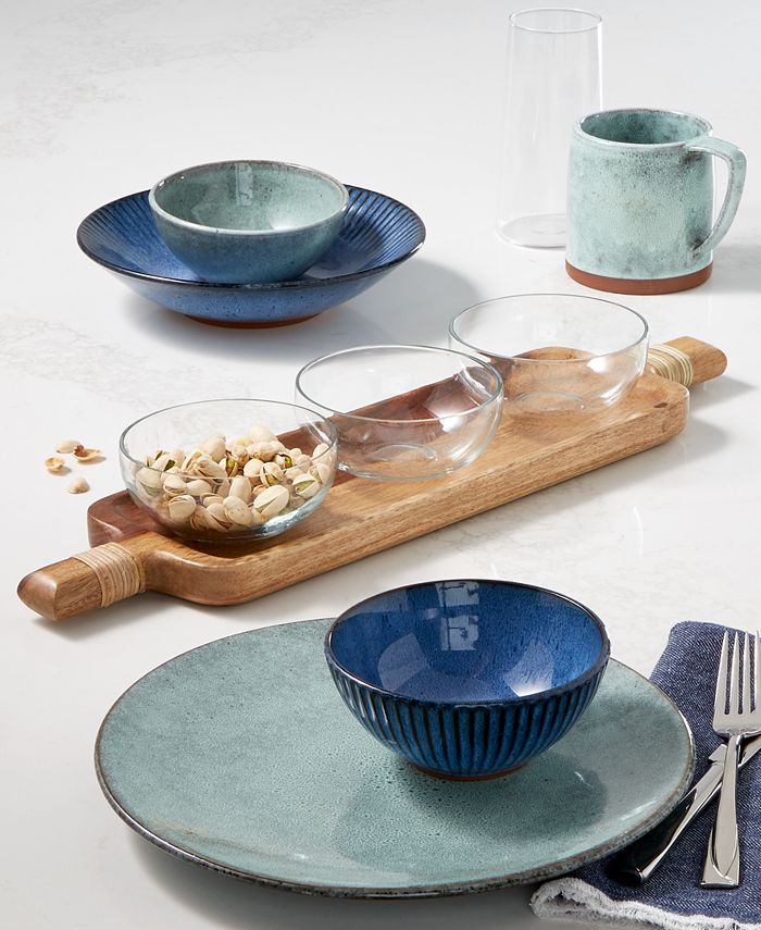 Lucky Brand Denim Narrow Fluted 12 Pc Dinnerware Set Service Photo Inspiration