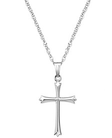 Sterling Silver Necklace, Pointed Tip Cross Pendant