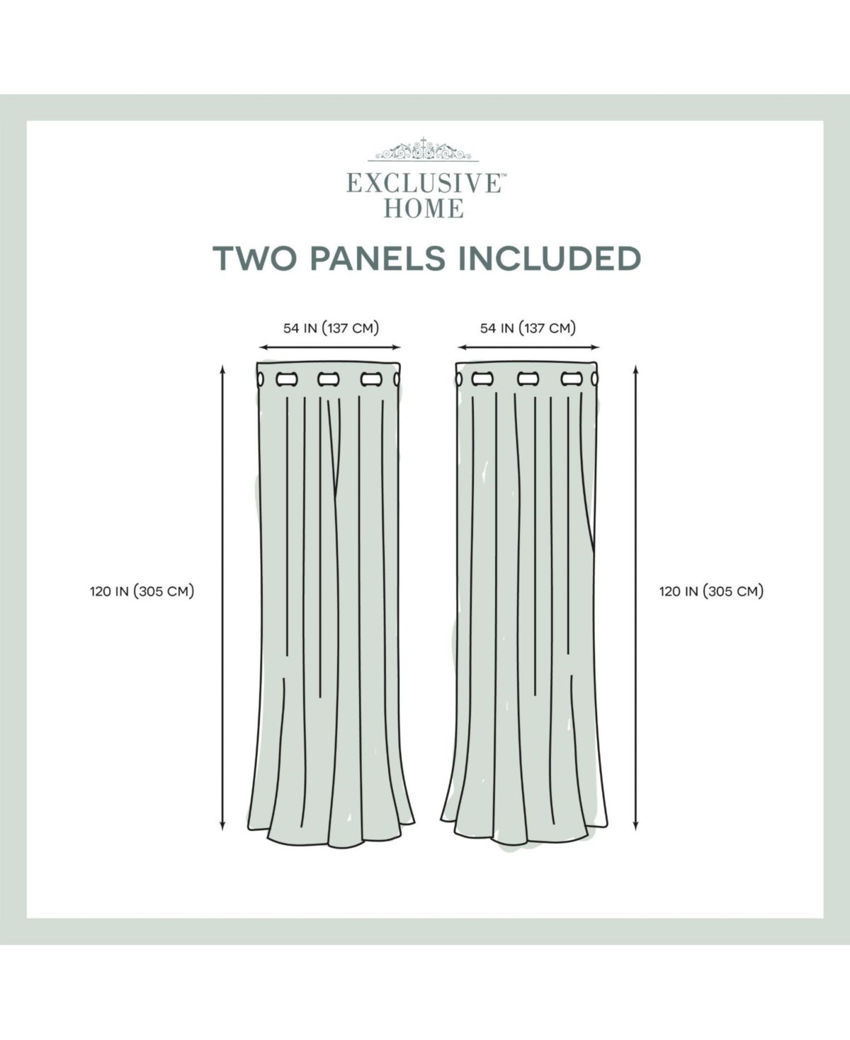 Exclusive Home Delano Indoor/Outdoor Grommet Top Curtain Panel Pair, 54