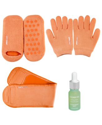 Purecode Moisturizing Gel Collection With Argan Oil Rainforest Mist, Gloves S-m, Socks 6-9 - Peach