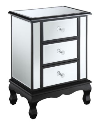 Convenience Concepts Gold Coast Vineyard 3 Drawer Mirrored Accent End Table 