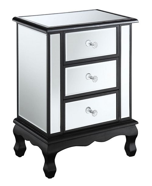 Convenience Concepts Gold Coast Vineyard 3 Drawer Mirrored End