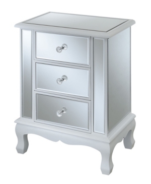 Convenience Concepts Gold Coast Vineyard 3 Drawer Mirrored End Table