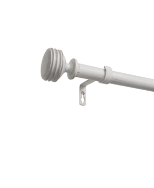 Exclusive Home Duke 1" Curtain Rod And Coordinating Finial Set, Adjustable 36"-72" In White