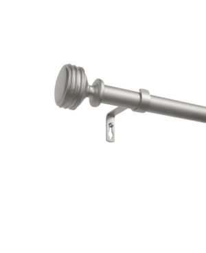 Exclusive Home Duke 1" Curtain Rod And Coordinating Finial Set, Adjustable 36"-72" In Silver