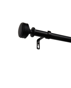 Shop Exclusive Home Duke 1" Curtain Rod And Coordinating Finial Set, Adjustable 36"-72" In Black