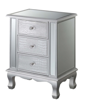 Convenience Concepts Gold Coast Vineyard 3 Drawer Mirrored End Table