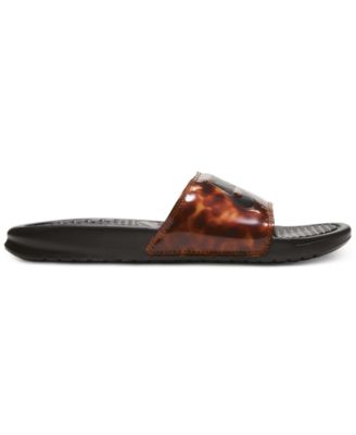 nike benassi print tortoise women's slide