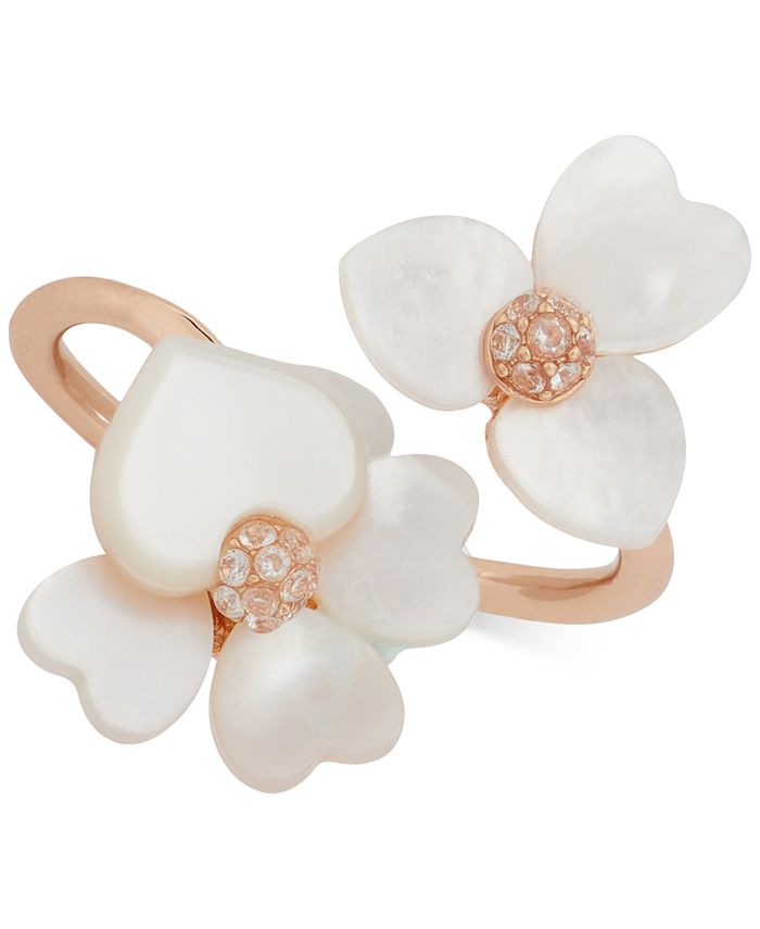 kate spade new york GoldTone Crystal Flower Wrap Ring Macy's