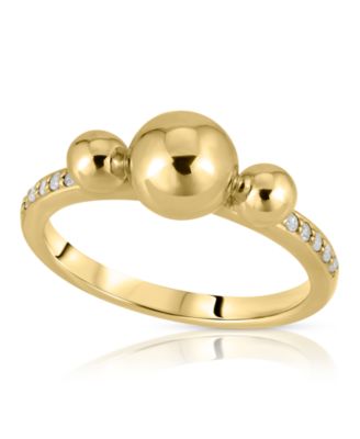 Macy's - Brilliant Bubbles Diamond (1/10 ct. t.w.) 3 Bubble Ring Designed in Sterling Silver, 14k Yellow Gold over Sterling Silver or 14k Rose Gold over Sterling Silver