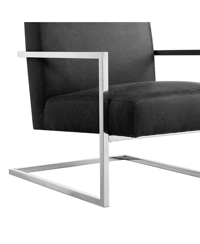Nicole Miller Chester Accent Chair with Square Metal Arm and Base Macy's