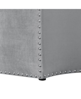 Fiorella Upholstered Octagon Cocktail Ottoman with Nailhead Trim