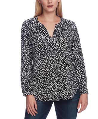 Vince Camuto - Striped Split-Neck Top