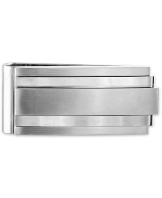 Macy's - Men's Half Brushed/ Half Polished Stainless Steel Money Clip