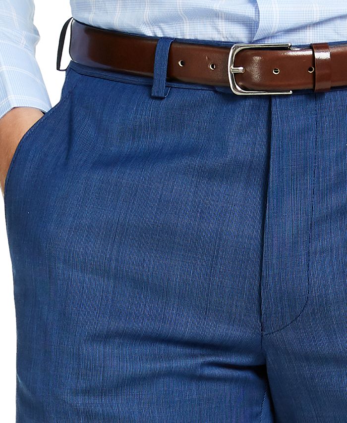 Michael Kors Men's Classic-Fit Airsoft Stretch Blue Tic Suit Pants - Macy's