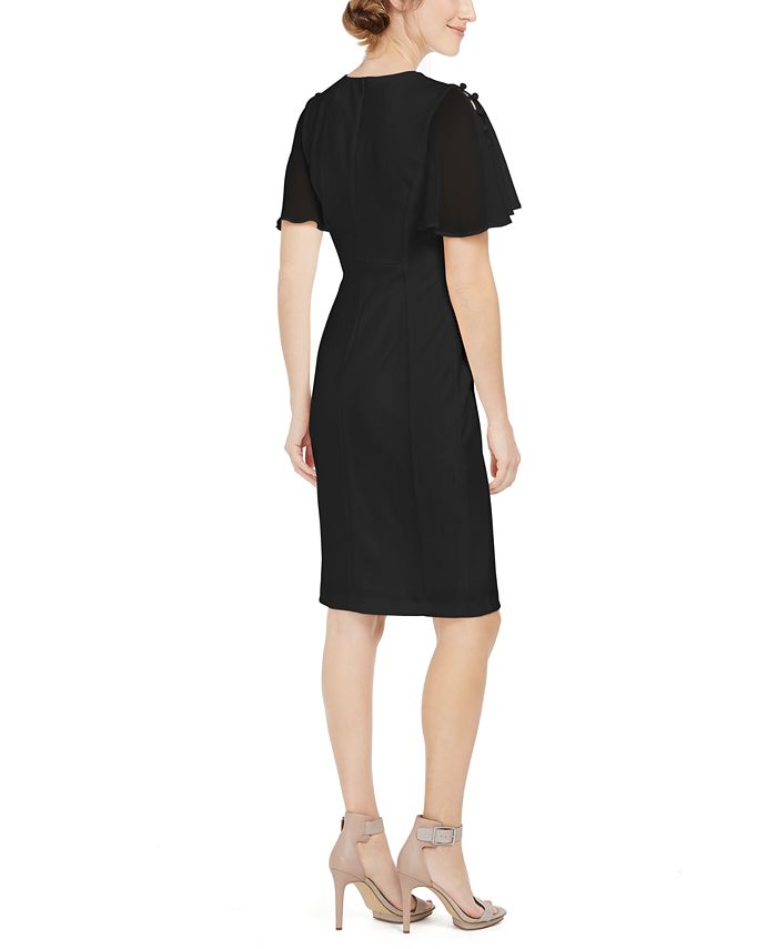 Calvin Klein Flutter-Sleeve Sheath Dress & Reviews - Dresses - Women ...