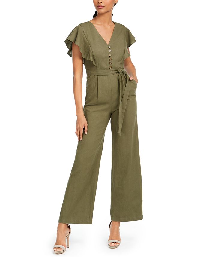 Calvin Klein Ruffled Belted Jumpsuit Macy s