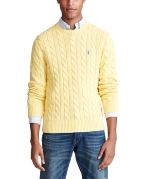 Polo Ralph Lauren Men's Cable-knit Cotton Sweater In Fall Yellow