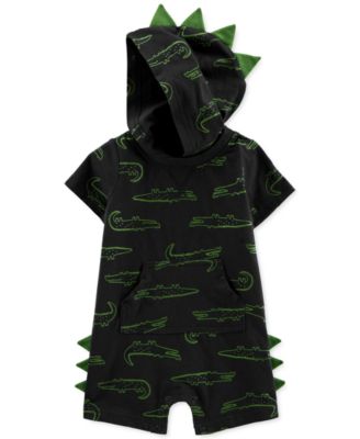Carter's - Baby Boys Hooded Alligator-Print Cotton Romper