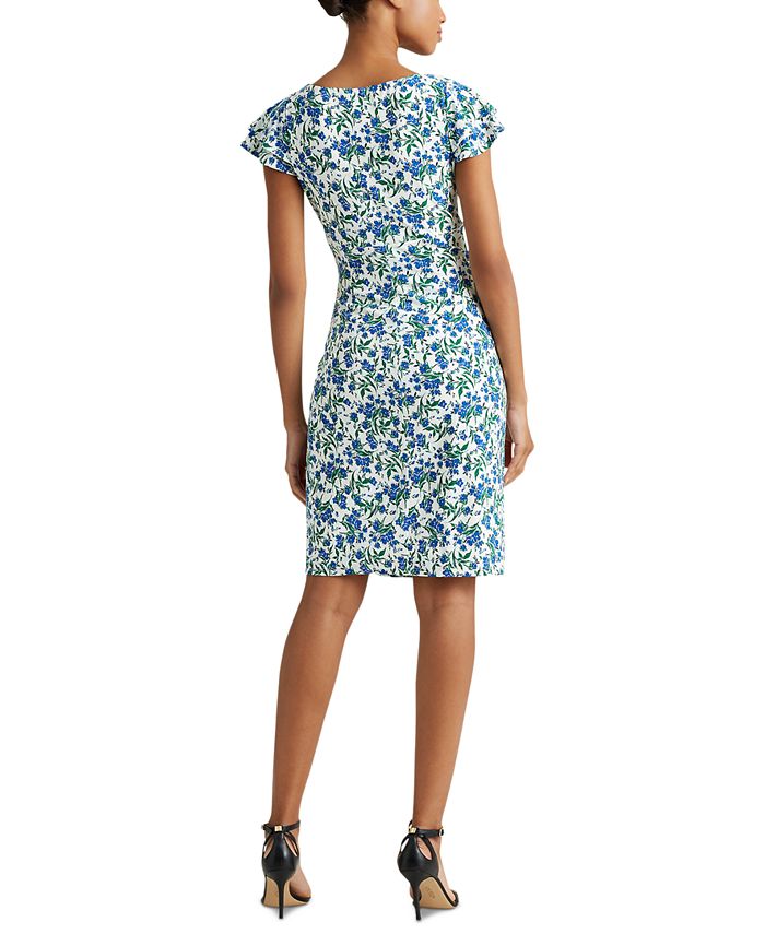 Lauren Ralph Lauren Jersey Flutter-Sleeve Floral Dress & Reviews ...
