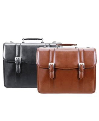 Shop Mcklein V Series Flournoy Leather Double Compartment Laptop Briefcase Collection In Black