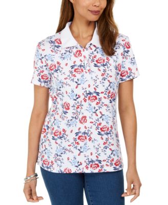 Karen Scott - Printed Polo Top