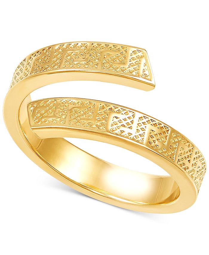 Italian Gold - Greek Key Bypass Statement Ring in 10k Gold