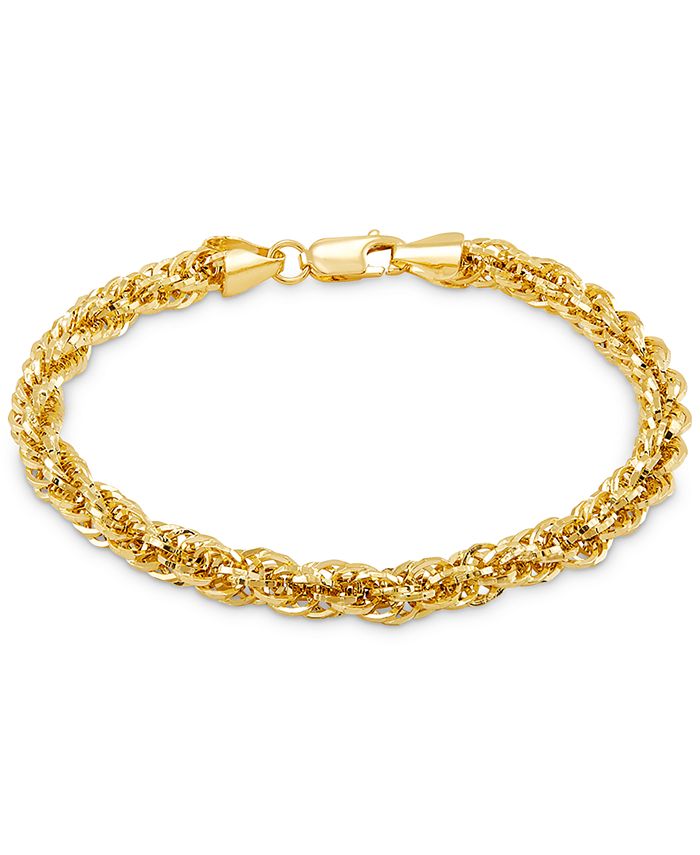 Macy's Glitter Rope Link Chain Bracelet in 14k Gold Macy's