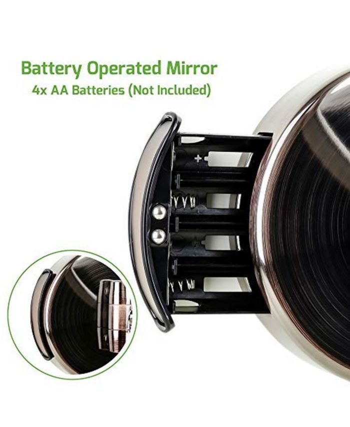 OVENTE 9.5" Wall Mount LED Lighted Makeup Mirror & Reviews - Bathroom Accessories - Bed & Bath - Macy's