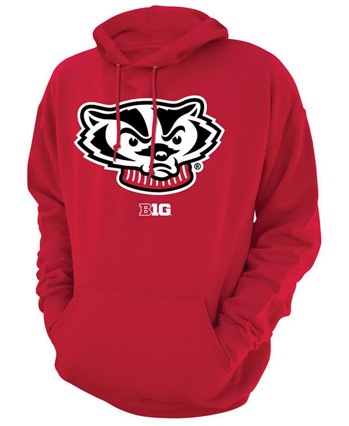 Retro Brand Men s Wisconsin Badgers Screenprint Big Logo Hooded