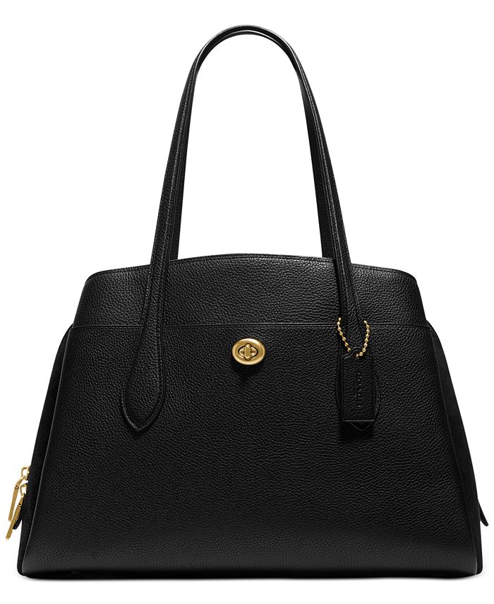COACH Polished Pebble Leather Lora Carryall - Macy's