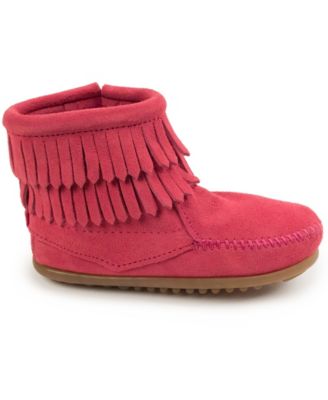 Big Girls Kids' Suede Double Fringe Side Zip Boots