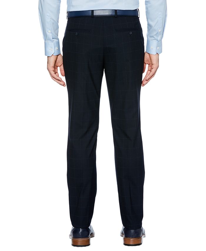 Perry Ellis Men's SlimFit Performance Stretch Windowpane Dress Pants
