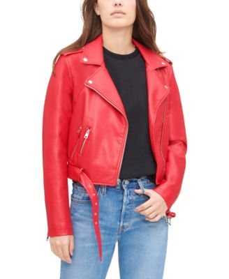 levi's women's leather moto jacket