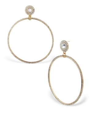 image of Statement Accessories Oversized Stone Front Facing Hoop Drops
