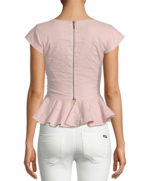 Surplice in Pink Peplum Top