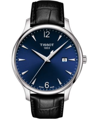 Tissot - Unisex Swiss T-Classic Tradition Black Leather Strap Watch 42mm