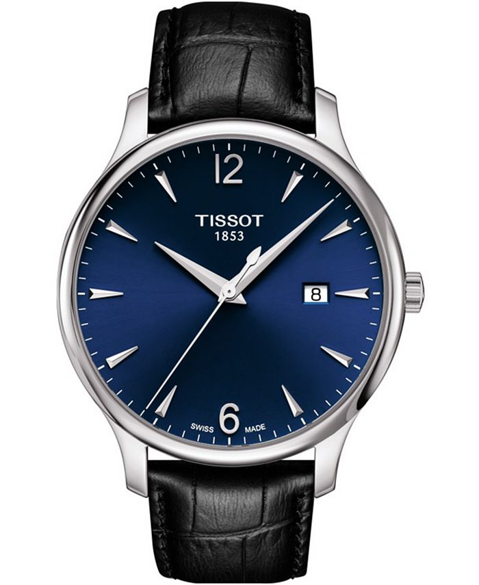 Tissot - Unisex Swiss T-Classic Tradition Black Leather Strap Watch 42mm