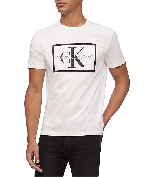 Calvin Klein Jeans Men S Box Monogram Mesh Logo Graphic T Shirt Reviews T Shirts Men Macy S