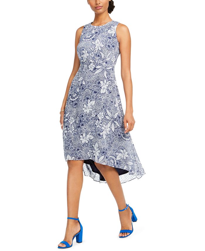Taylor Floral-Print Fit & Flare Dress - Macy's