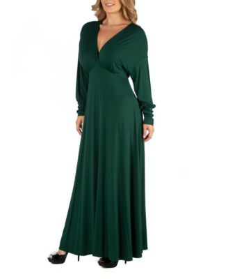 green long sleeve maxi evening dress