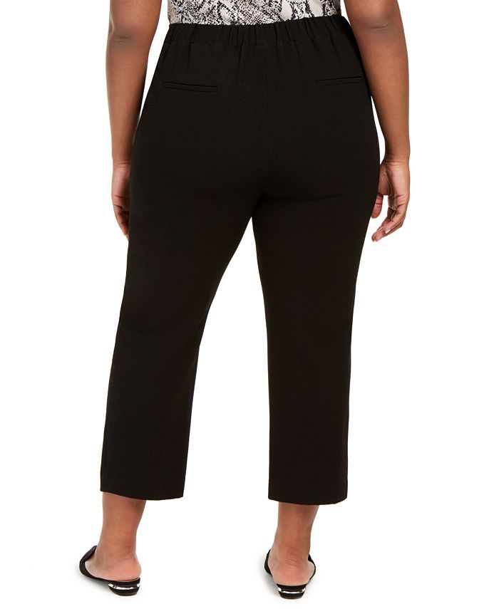Bar III Trendy Plus Plus Size Black SlimAnkle Dress Pants, Created for