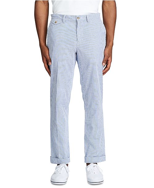 Polo Ralph Lauren Men's Stretch Straight-Fit Seersucker Pants & Reviews ...