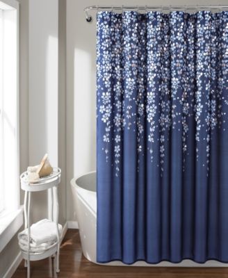 navy blue shower curtain